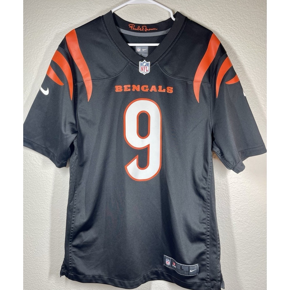 Cinncinati Bengals #9 Sz  Lg Burrow Official Nike NFL Football Jersey Men's Nwot
